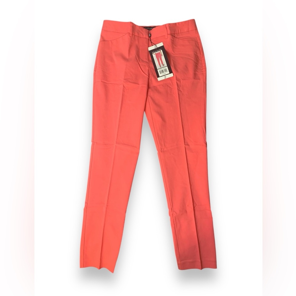 Mario Serrani Women’s Comfort Stretch Slim Fit Pants color coral size: 2 - Picture 1 of 5